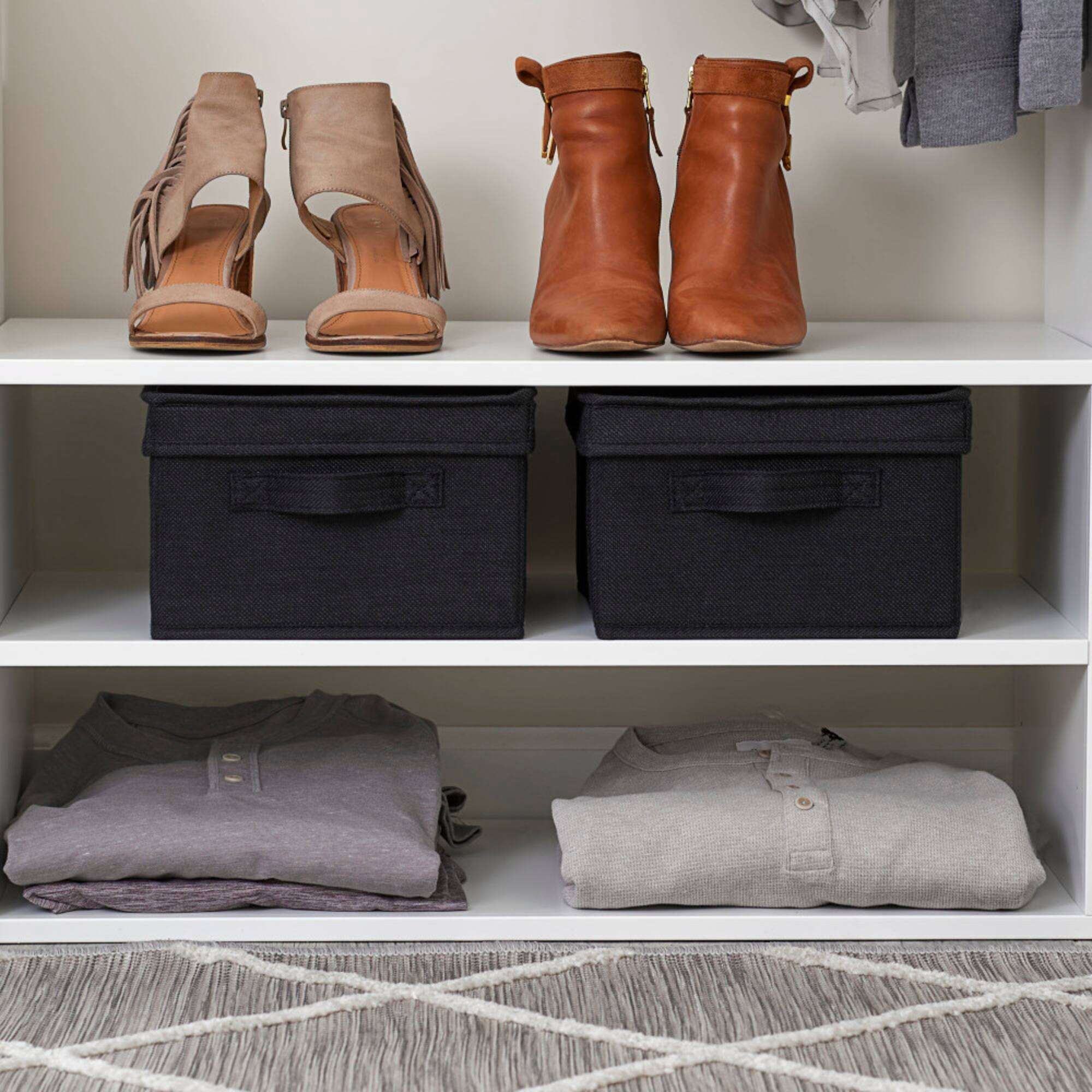 Household Essentials Fabric Storage Bin with Lid